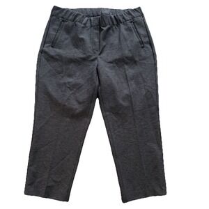 J. Jill Pants Womens XL Petite Dark Gray Black pattern Ponte Slim Leg XLP crop